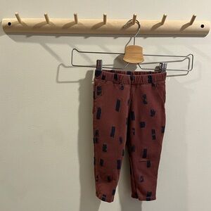 ZARA | Kids Maroon Patterned Pants | 12-18 Mo